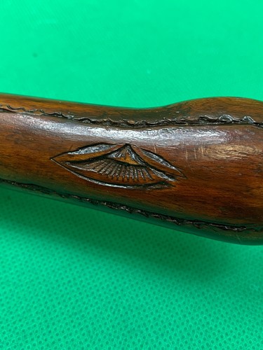 Vintage indisches Schnitzerei-Set mit schönem Messer und Gabel im Hartholzkoffer. - Bild 11 von 12