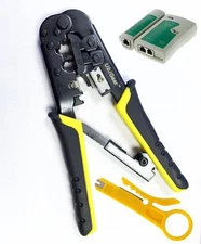 RJ45 RJ11 RJ12 Network Tool Kits Cable Tester Crimp Crimper LAN Wire Stripper