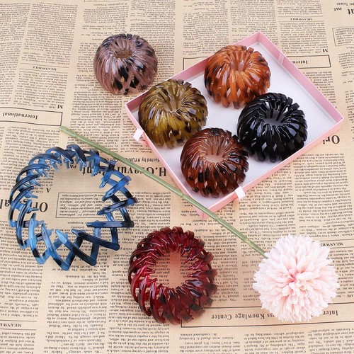 7 Pcs Bird Nest Magic Hair Clip Expandable Ponytail Holder Hair Accessories - Picture 2 of 7
