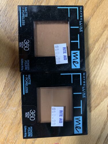 (2) Maybelline Fit Me Matte Poreless Pressed Face Powder Makeup 360 Mocha 0.28oz