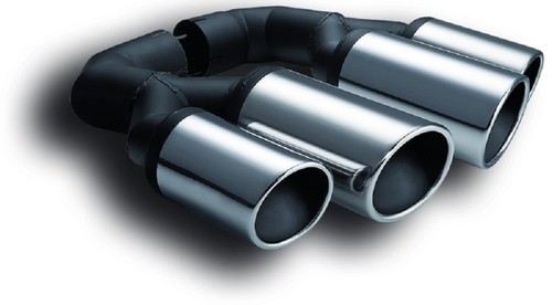 Blende Endrohr Auspuffblende Doppelendrohr 100mm 90mm für VW Touareg 2 ab 2010 - Bild 2 von 4