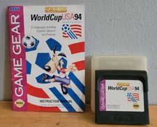 Sega Game Gear World Cup USA '94 Game Cart w/ Dust Cover & Manual Only - Tested
