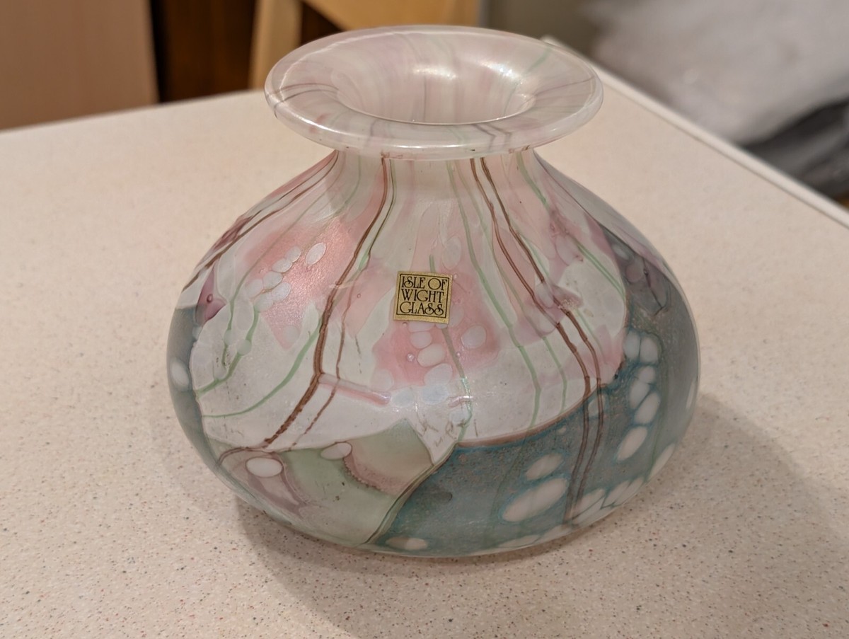 英国 花瓶Isle of Wight Glass by Lilac Isle Of Wight Studio Glass Flower Garden Lilac Vase - IOW