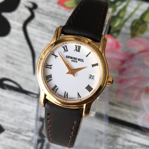 Raymond Weil Ladies Vintage 1990s Swiss White Dial Gold Plated 24mm Case - Picture 3 of 8
