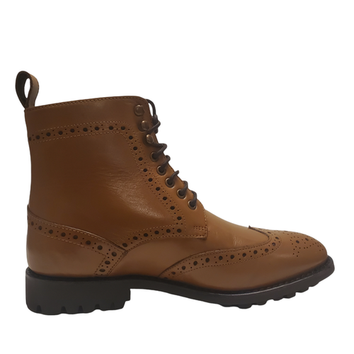 Anthony Veer Men's Grant Wingtip Leather Dress Boot Tan Brown 7D MSRP 185 New - Picture 2 of 8
