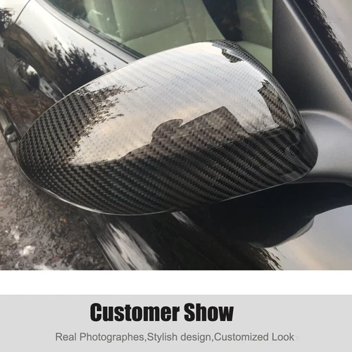 Carbon Fiber Side Rearview Mirror Covers Caps Add-On For BMW E85 Z4 2002-2008 - Picture 4 of 12