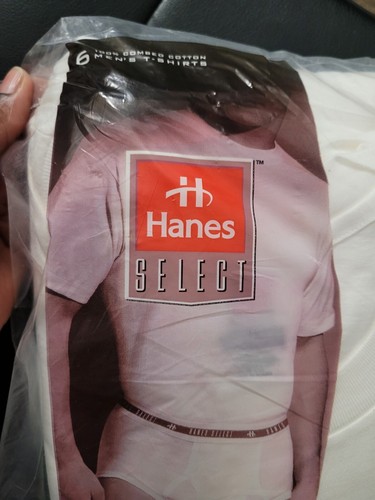 Vtg Hanes Select 6-Pack White 100% Cotton T-Shirts Mens Size Xl 1997 Kirkland - Picture 3 of 6