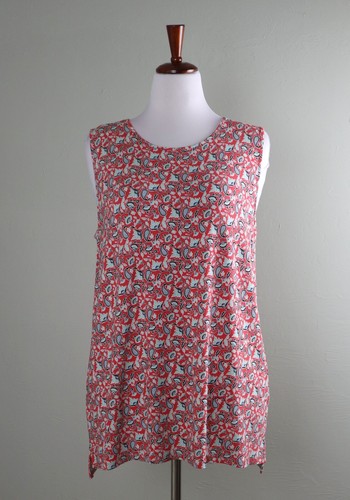 J. JILL NWT $59 Wearever Collection Paisley Floral Casual Tank Top Size Large
