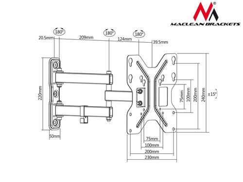 Supporto da Parete per TV LED LCD 23''- 42'' Maclean MC-648 - Imagen 2 de 4