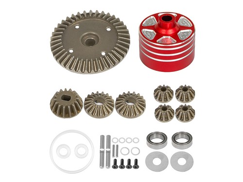 ALU Diff CASE W/ METAL DIFF GEAR SET For TAMIYA 1/10 TT02 TT02B XV02 XM-01 MB-01 - Picture 9 of 11