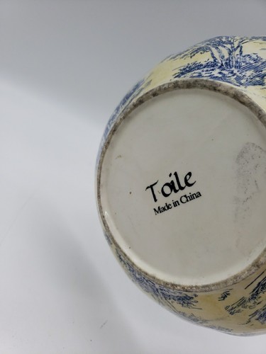 TOILE BOWL in Yellow and Blue 8⅛" Diameter - Picture 7 of 7