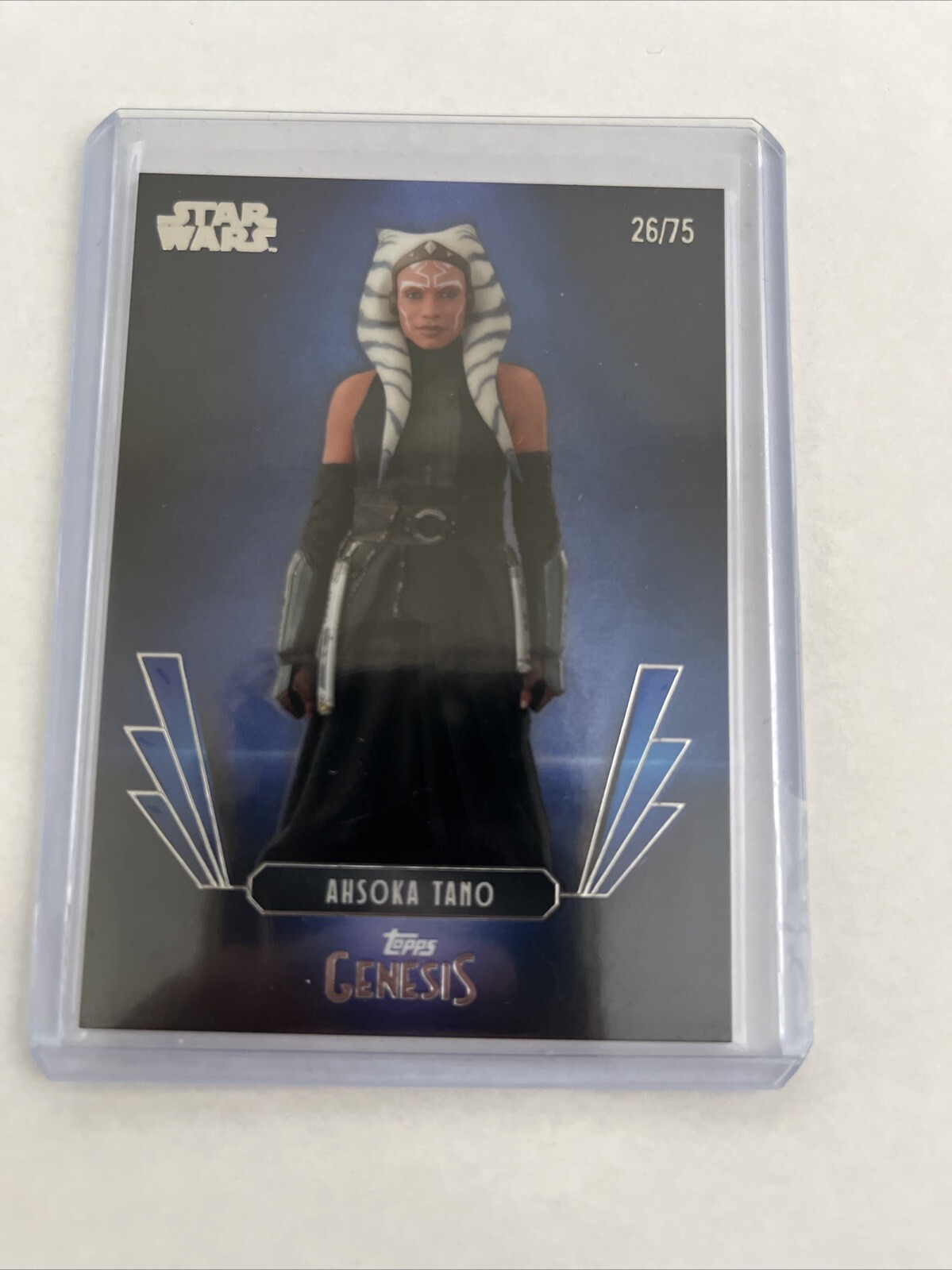 2025 Topps Disney Genesis #19 AHSOKA TANO Blue Foil #'d /75 - Star Wars