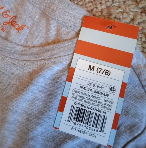 NWT 'GirlsCelebrate' Long Sleeve Graphic T-Shirt - Cat & Jack Heather Gray M 7/8 - Picture 3 of 7