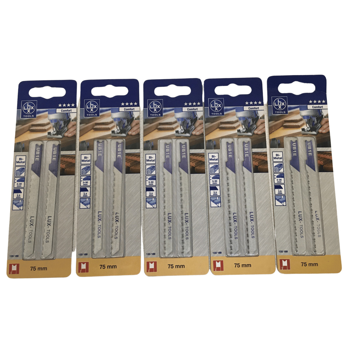 Lux Hojas de Sierra para Sierra Caladora / Madera Dura U 75 MM -10 Unidad