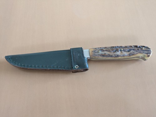 Hubertus Jagdmesser Jagdnicker vollintegral Hirschhorngriff Klinge 12 cm Vintage - Bild 7 von 8