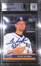 TREVOR HOFFMAN SIGNED 1999 KEEBLER COOKIES CARD 6 BAS COA GEM MINT 10 AUTO