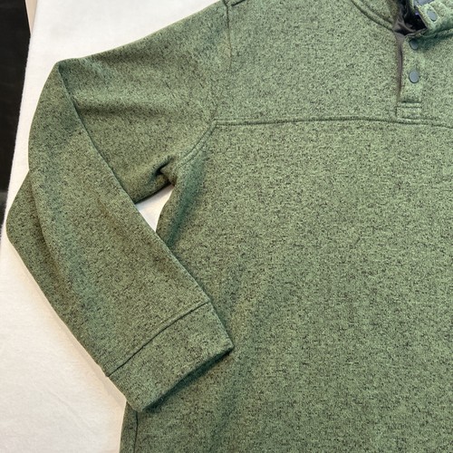 Eddie Bauer Mens Long Sleeve Sweater Fleece Pullover Size XL Buttons Green - Picture 5 of 13