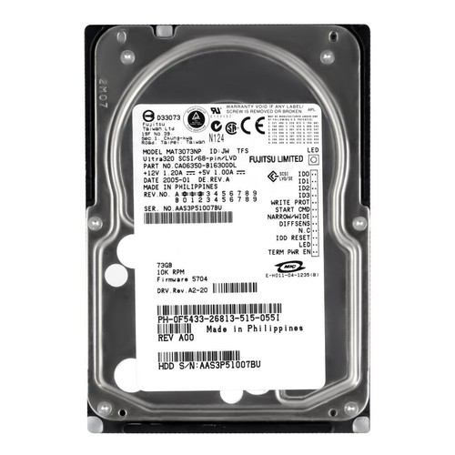 Hard Drive Dell 0F5433 F5433 MAT3073NP 73GB 10000U/Min 8MB SCSI U320 3.5 " Inch - Picture 3 of 3