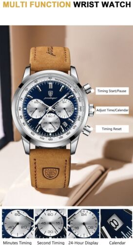 Luxury Mens Watch Fashion Luminous Date Chronograph Quartz Wristwatch - Picture 8 of 18