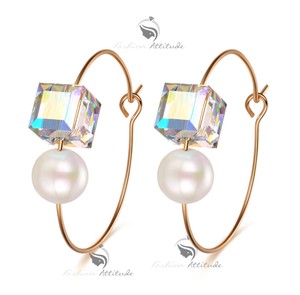 18k-yellow-gold-GF-hoops-made-with-SWAROVSKI-crystal-cube-pearl-earrings-hoop