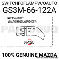 GS3M66122A Genuine Mazda SWITCHFOFLAMPW/OAUTO GS3M-66-122A