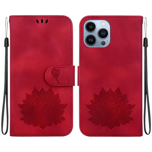 Luxury Lotus Leather Wallet Cover Case For 11 12 13 14 15 16 Pro Max XS XR 7 8 - Picture 12 of 14