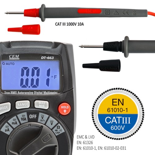 Digital Multimeter Strommessgerät Strommesser Strom Voltmeter Amperemeter T-RMS  - Bild 2 von 12