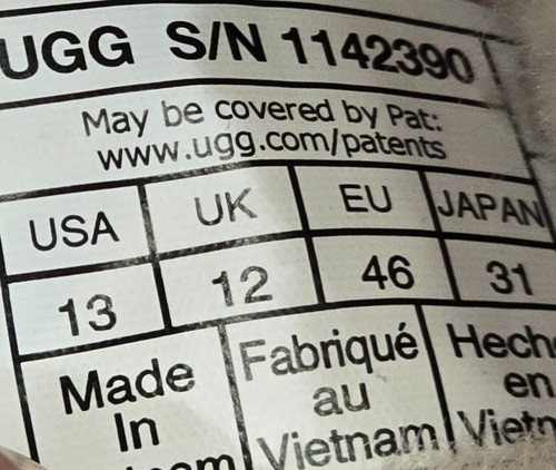 UGG MEN TASMAN FUR JERSEY COZY SLIPPER SHOES BLUE WOOL LOGO SIZE US 12 / EU 45 - Picture 13 of 17