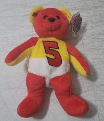 New 1999 Terry Labonte #5 Nascar Team Speed Bears Vintage 90s Bean Bag Plush NWT