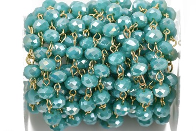 13ft Crystal Rondelle Rosary Chain golden shadow/opal gunmetal 8mm fch0798b 13ft Crystal Rondelle Rosary Chain golden shadow/opal gunmetal 8mm fch0798b