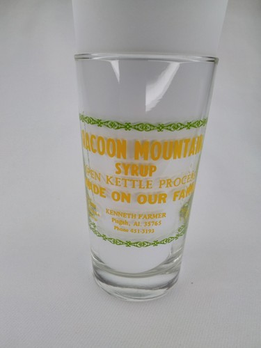 Wartime Advertisement Glass Tumbler Racoon Mountain Syrup Pisgah Alabama 1940s - Picture 8 of 8