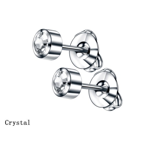 Fashion Beauty Simple Multicolor Earrings Crystal Stainless Steel Stud Earrings - Picture 13 of 24