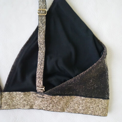 Colsie Bra Bralette Wireless Soft Cup Glitter Lame Coquette Size Large - Picture 4 of 10