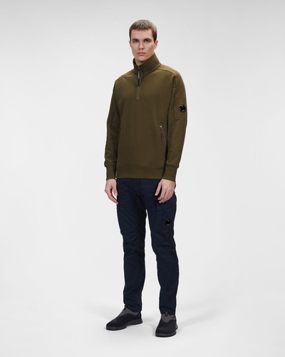 C.P. Company Diagonal Raised Fleece Stehkragen Sweatshirt Ivy Green - 第 2/12 張圖片