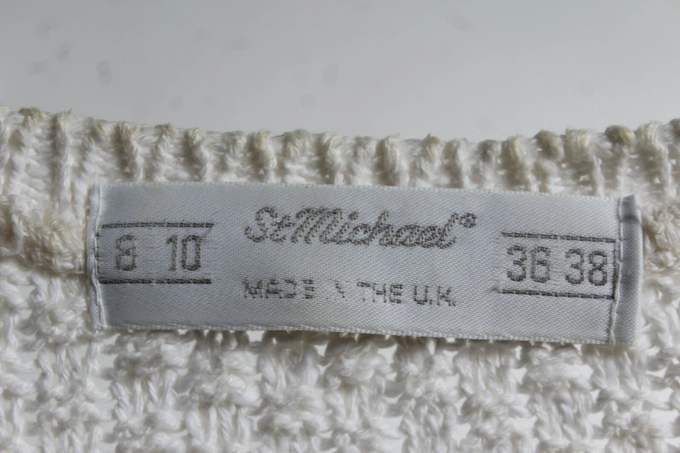 St Michaels Vintage m&S Womens Cable Knit Cardigan - Cream - Size 8 10 (z-h7) - Image 4 of 4