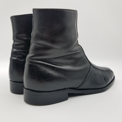 Stivali vintage Mason O'Sullivan Beatle da uomo larghi 9,5 E in pelle nera con zip laterale USA - Foto 4 di 22