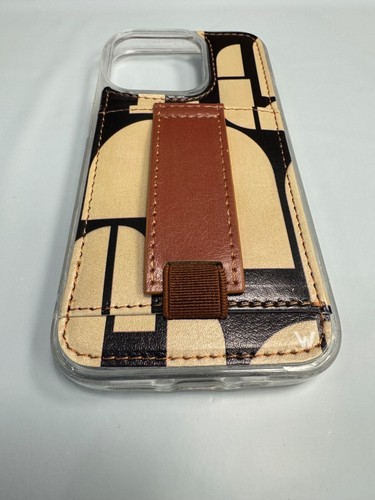 iPhone 14 Pro Hülle mit Kartenfach Fingerschlaufe Wallet - Brennholz - Bild 5 von 5