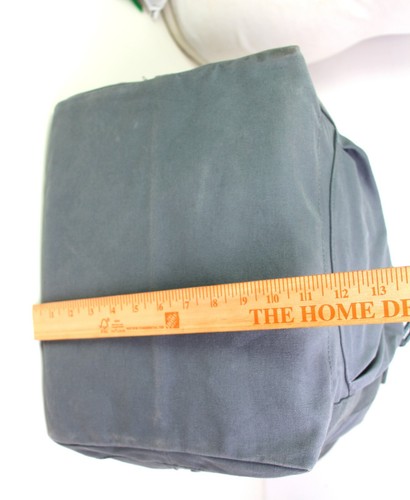 LARGE Athleta GRAY COTTON SHOULDER BAG ZIP TOP TRAVEL GYM CARRY ALL BAG TOTE - Picture 11 of 14