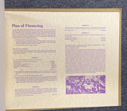 Minnesota Vikings Earth Stadium Lakeville Proposal Book and Newspaper 1975 NFL - Bild 18 von 22