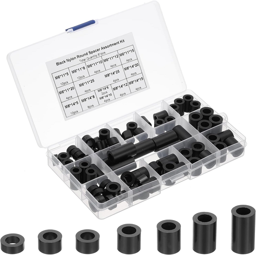 M6 M8 Nylon Spacer, 81Pcs round Spacer Standoff Non-Threaded Assortment Electric - Picture 9 of 12