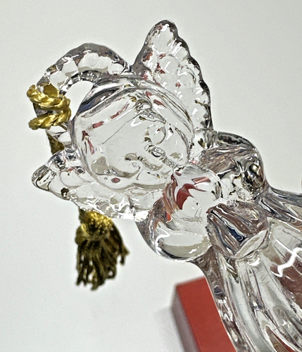 Set 3 Angeli Cristallo Gorham's Vintage Ornamenti Natalizi con Nappe Oro, Bellissimi! - Foto 16 di 20