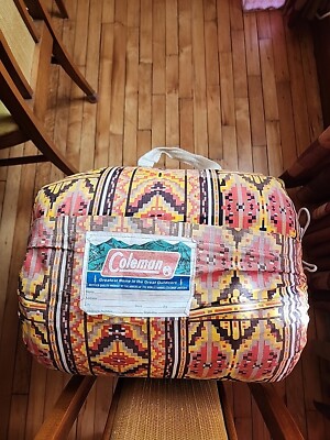Vintage Coleman Sleeping Bag Duck Hunting Camp Thick 39x81 4lbs