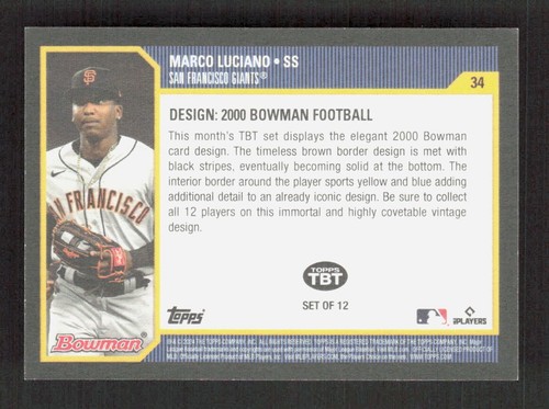 2024 Topps Throwback Thursday #34 Marco Luciano Giants RC RARO SSP/5 - Foto 2 di 2