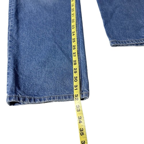 H&M 90’s Baggy Jeans Womens Size 8 Blue Straight Long Leg Heavy Cotton Denim - Bild 8 von 10