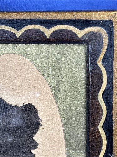 Antique Silhouette Pair Woman And Man Cut From Fabric Hand Painted Frames - Picture 17 of 21