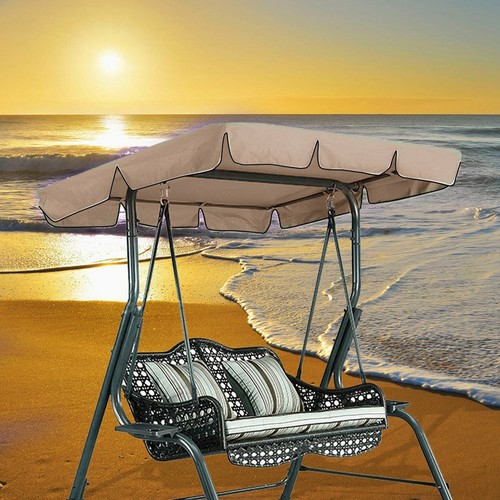US (Coffee Three-Seater 190*132*15Cm) Swing Top Cover Garden Courtyard Waterproo