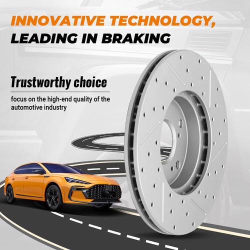 Front Rear Drilled Brake Rotor & Ceramic Brake Pad for Toyota Prius Lexus CT200h - Picture 2 of 6