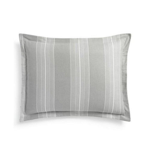 Martha Stewart Collection Kissenhülle Baumwollstreifen Flanell Standard schamgrau - Bild 7 von 7