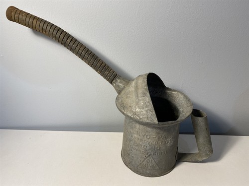 Vintage Galvanized 1 Qt. Oil Can NYC-PA Approved TYPE 10 LAWSON
