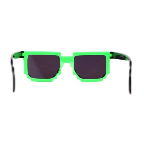 Boys Kid Size 8-bit Pixel Horn Rim Gamer Plastic Sunglasses - Picture 8 of 17